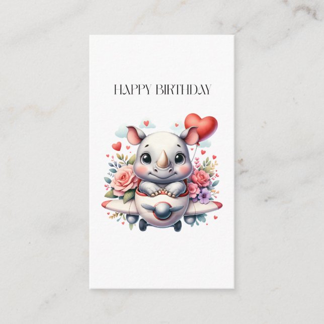 Rhino Pilot Birthday Enclosure Card (Front)