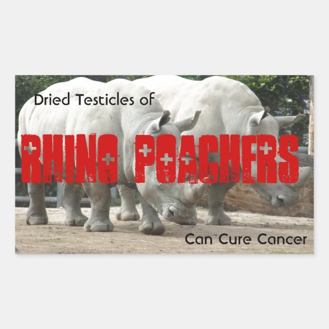 Rhino Poachers Rectangular Sticker (Front)