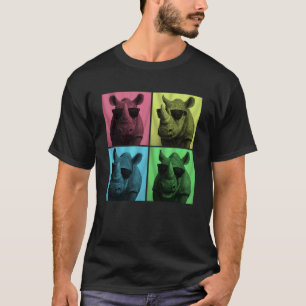 Rhino Pop Art Funny Safari Animal Lover Photo Boot T-Shirt