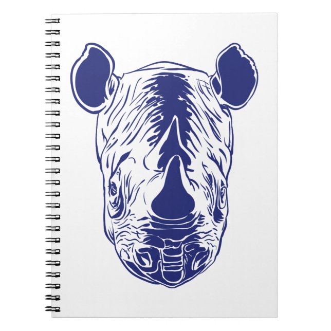 rhino portrait spiral notebook (Front)