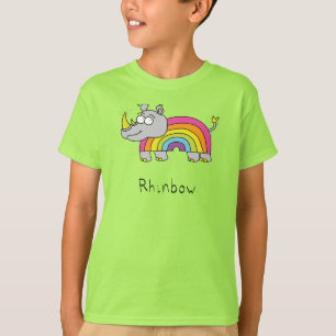 Rhino Rainbow Funny Cute Kids Rhinoceros T-Shirt