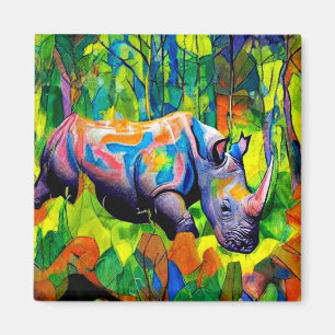 Rhino reflecting foliage magnet