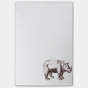 Rhino - Renaissance Style Drawing of a Rhinoceros Post-it Notes