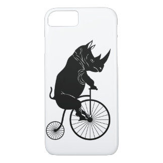 Rhino Riding an Old Fashion Bike Case-Mate iPhone Case