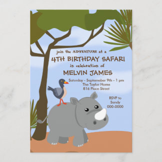 Rhino Safari Invitation