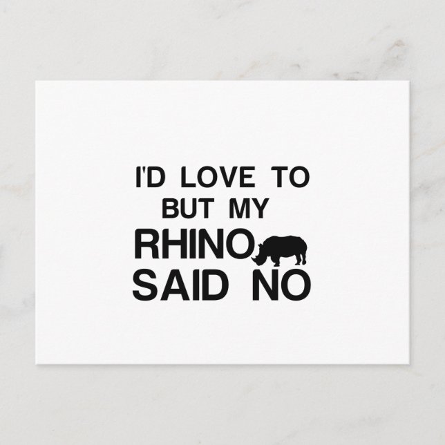 RHINO SAID NO POSTCARD (Front)