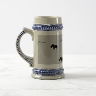 Rhino silhouette pattern beer stein