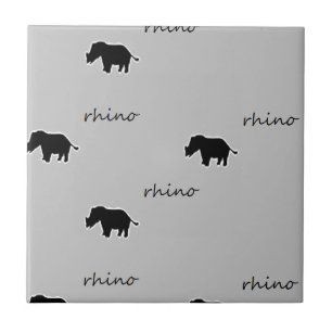Rhino silhouette pattern tile