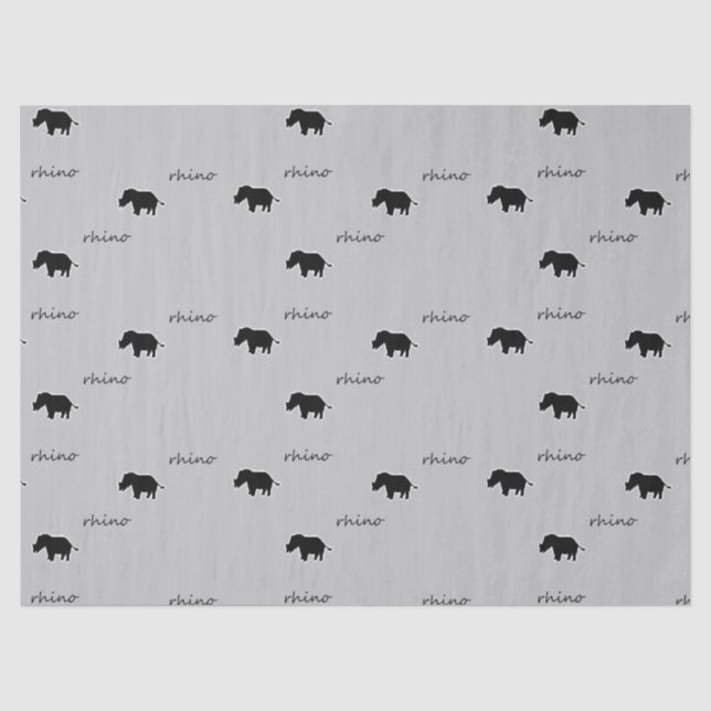 Rhino silhouette pattern tissue paper (Front)