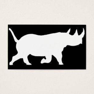 Rhino Silhouette, right facing, Black Background