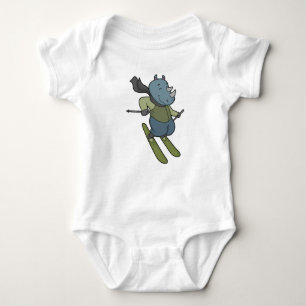 Rhino Skier Ski Baby Bodysuit