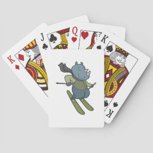 Rhino Skier Ski Playing Cards