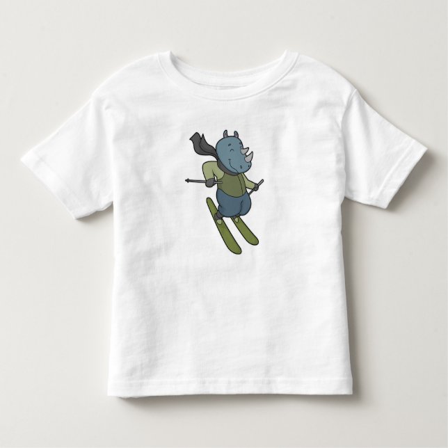 Rhino Skier Ski Toddler T-Shirt (Front)