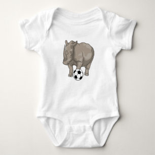 Rhino Soccer player Soccer Baby Bodysuit