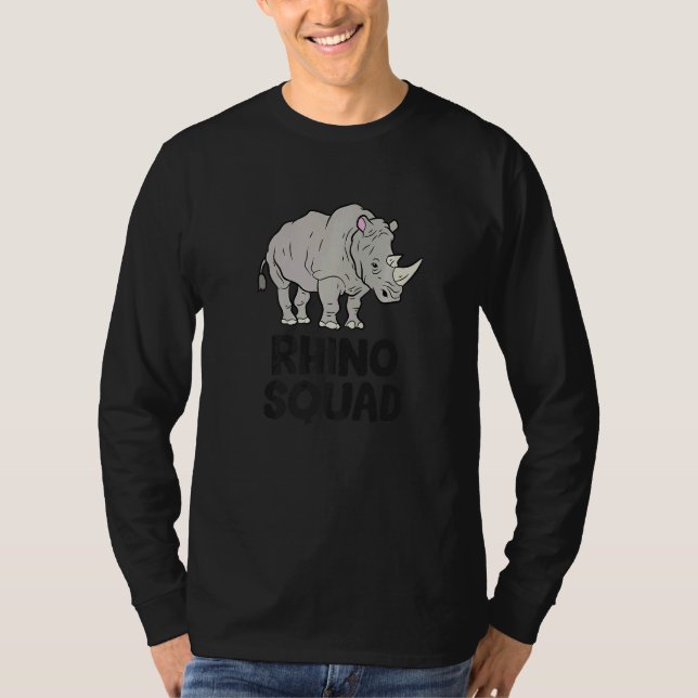 Rhino Squad Rhinoceros Team Rhino T-Shirt (Front)