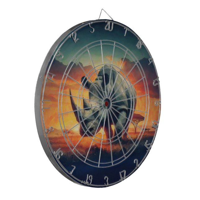 Rhino Sunset Safari Dartboard (Front Left)