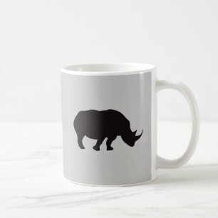 Rhino Vintage Wood Engraving Coffee Mug