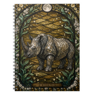 Rhino Watering Hole Illumina Stained Glass Notebook
