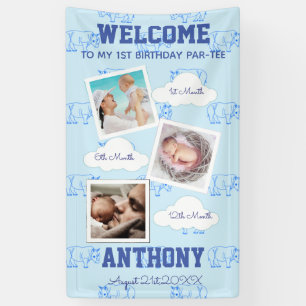 Rhino Welcome 1st Birthday Photo Banner