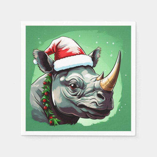 Rhino Xmas Napkin (Front)