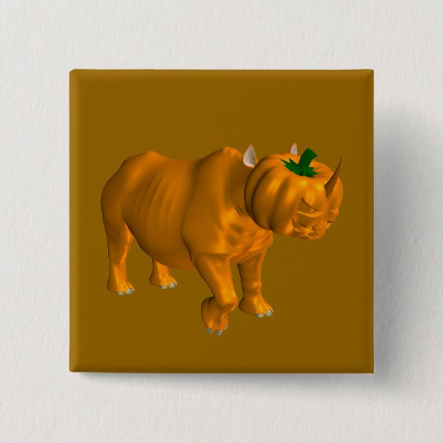 Rhinoceros 15 Cm Square Badge (Front)