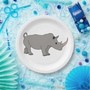 Rhinoceros Africa Animal  Paper Plate