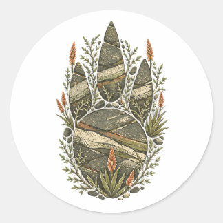 Rhinoceros Botanical Footprint Nature Sticker