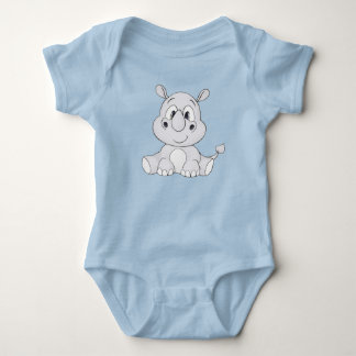 Rhinoceros Cartoon Graphic Baby Bodysuit