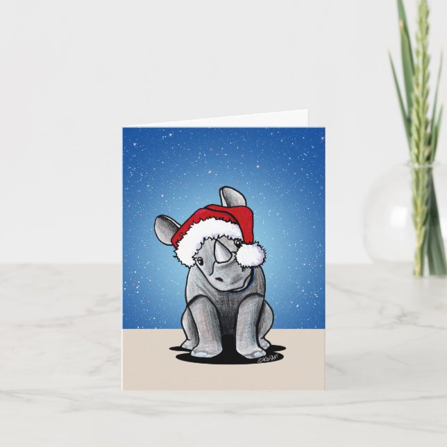 Rhinoceros Christmas Card (Front)