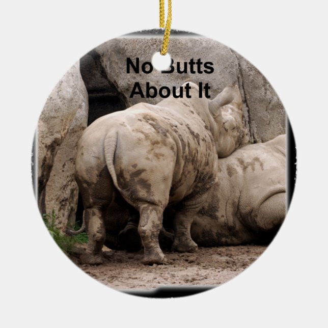 Rhinoceros Christmas Ornament (Front)