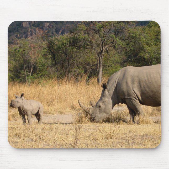 Rhinoceros Family Mouse Pad (Front)