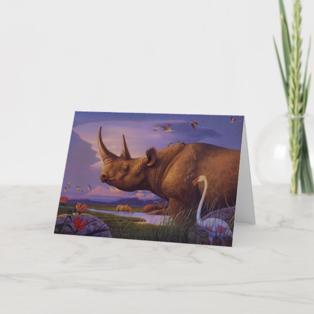Rhinoceros Greeting Card (Front)