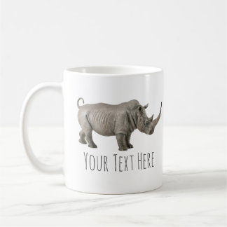 Rhinoceros Illustration Rhino Custom Message Coffee Mug
