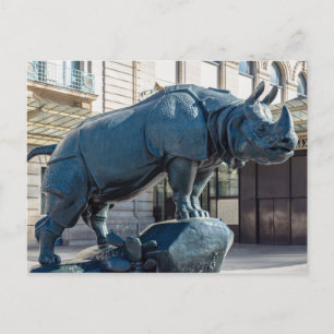 Rhinoceros in front of musee d'Orsay - Paris Postcard