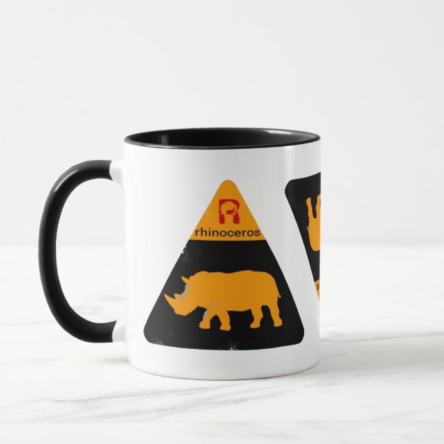 rhinoceros label mug (Left)