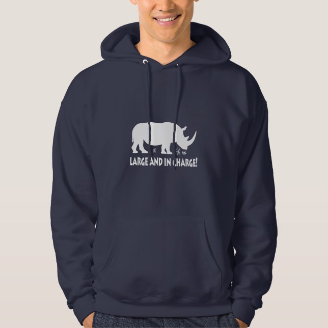 Rhinoceros Large and in Charge Hoodie (Front)