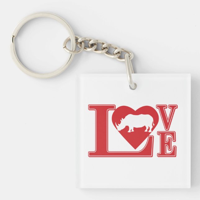 Rhinoceros Love Key Ring (Front)
