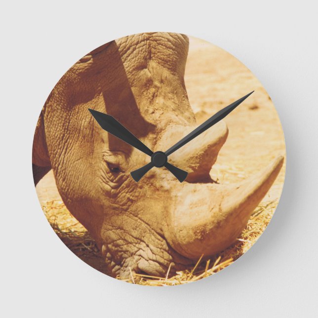 Rhinoceros Love Round Clock (Front)
