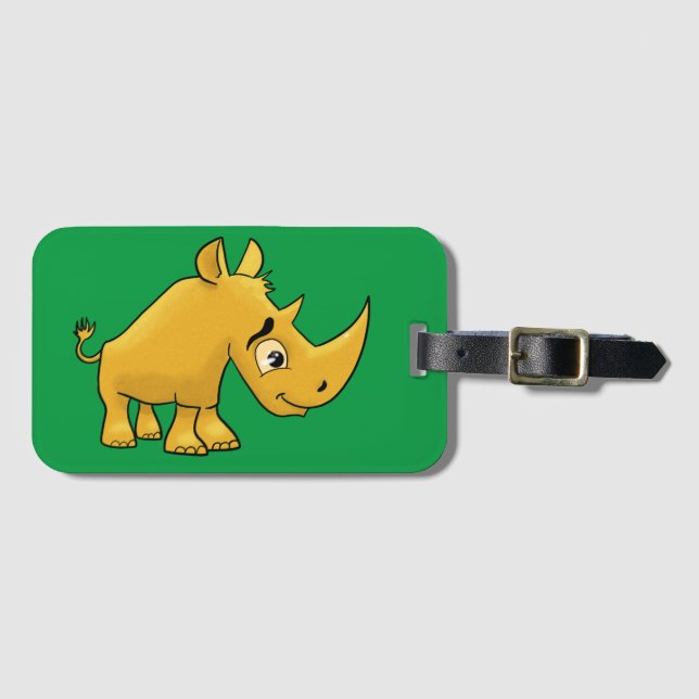 Rhinoceros Luggage Tag (Front Horizontal)