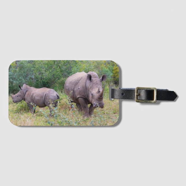 Rhinoceros Luggage Tag (Front Horizontal)