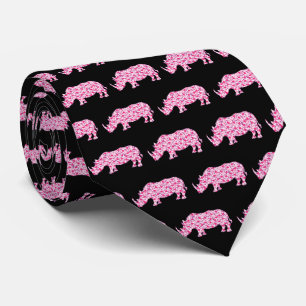 Rhinoceros made of little pink hearts of love tie