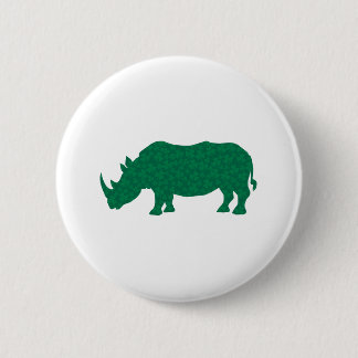 Rhinoceros made of Shamrocks 6 Cm Round Badge