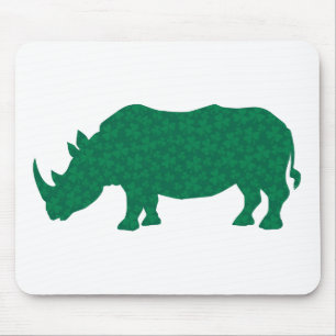 Rhinoceros made of Shamrocks Mouse Pad