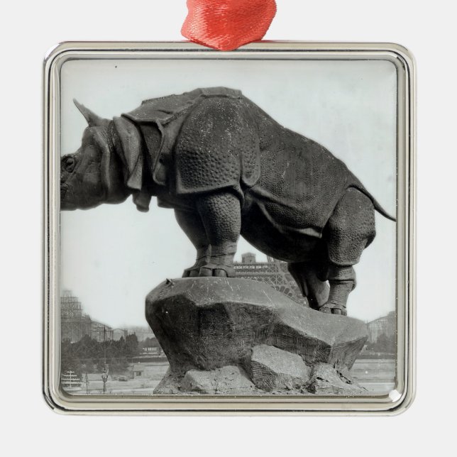 Rhinoceros Metal Tree Decoration (Front)