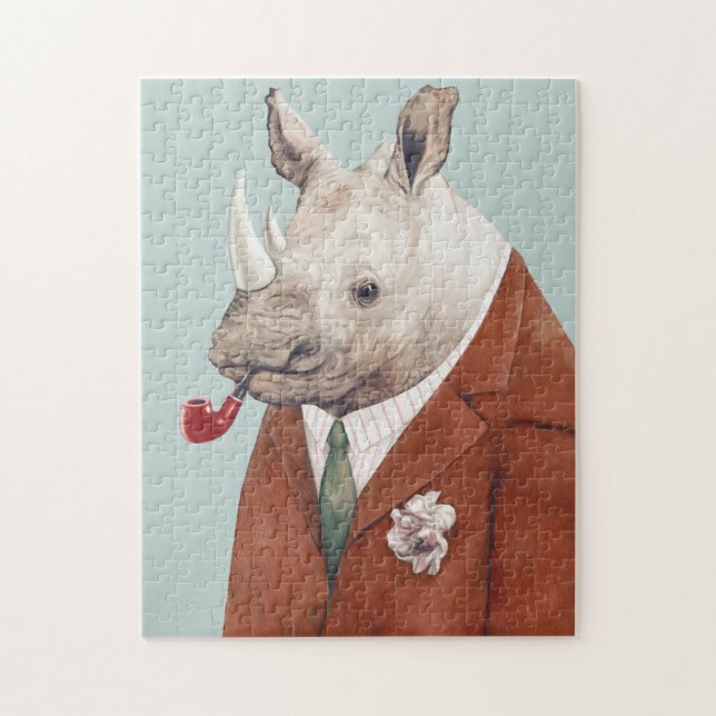Rhinoceros painting jigsaw puzzle (Vertical)