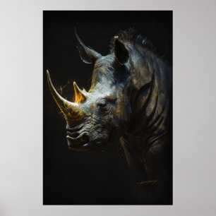 Rhinoceros Portrait Animal Nature Wildlife Spirit Poster