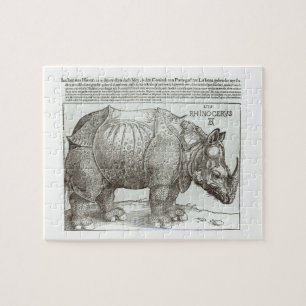 Rhinoceros, print given to Maximilian I (1459-1519 Jigsaw Puzzle