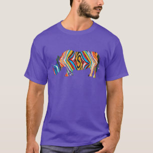 Rhinoceros Psychedelic Zebra Print T-Shirt