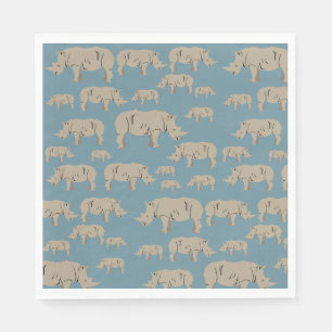 Rhinoceros Rhino Illustration Pattern Napkin