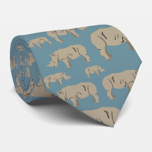 Rhinoceros Rhino Illustration Pattern Tie